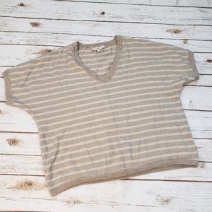 LOFT Ivory and Camel Cropped Sweater Sz XL-wool